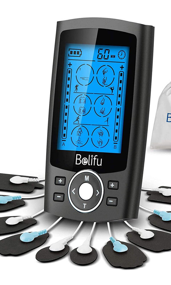 Belifu Dual Channel TENS EMS Unit 24 Modes Muscle Stimulator for Pain Relief Therapy